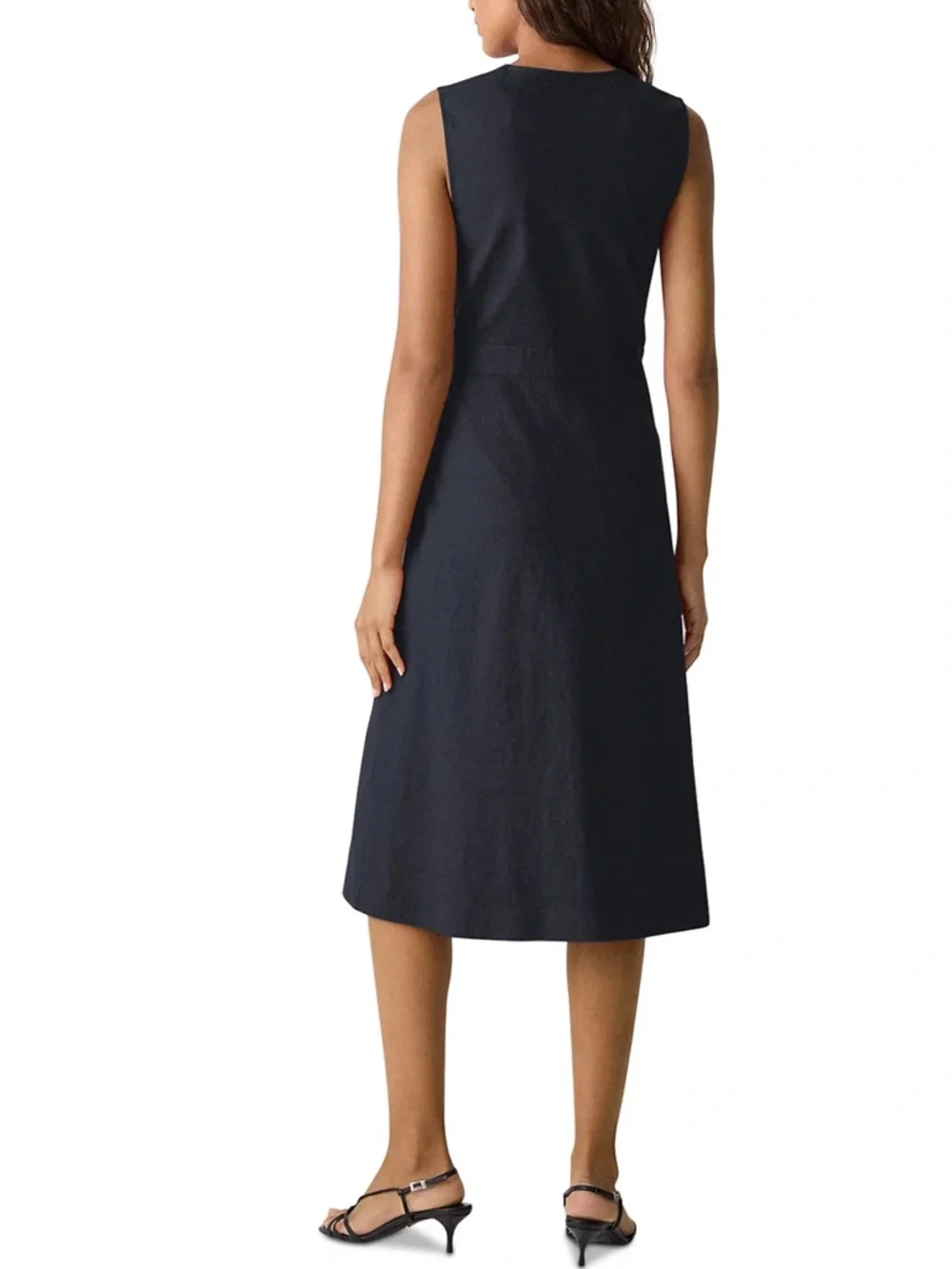 Theory Caliver 2 SL A-Line Wrap Dress Dark Navy Size 6 NWT - Picture 2 of 14